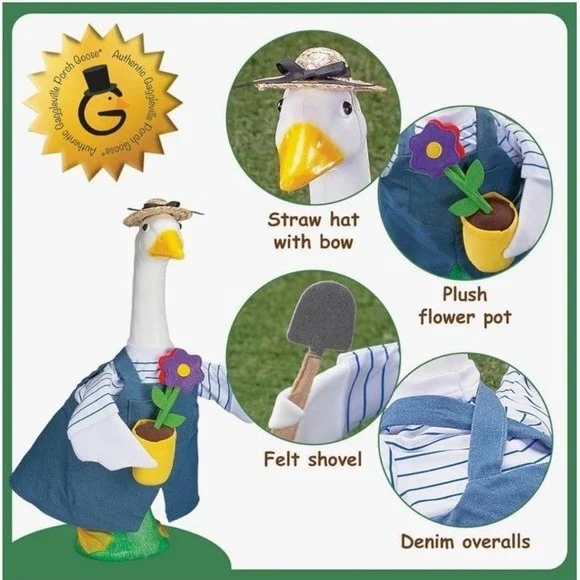 Gardener Large Goose Outfit Outdoor Decor by Gaggleville NEW - Picture 4 of 6